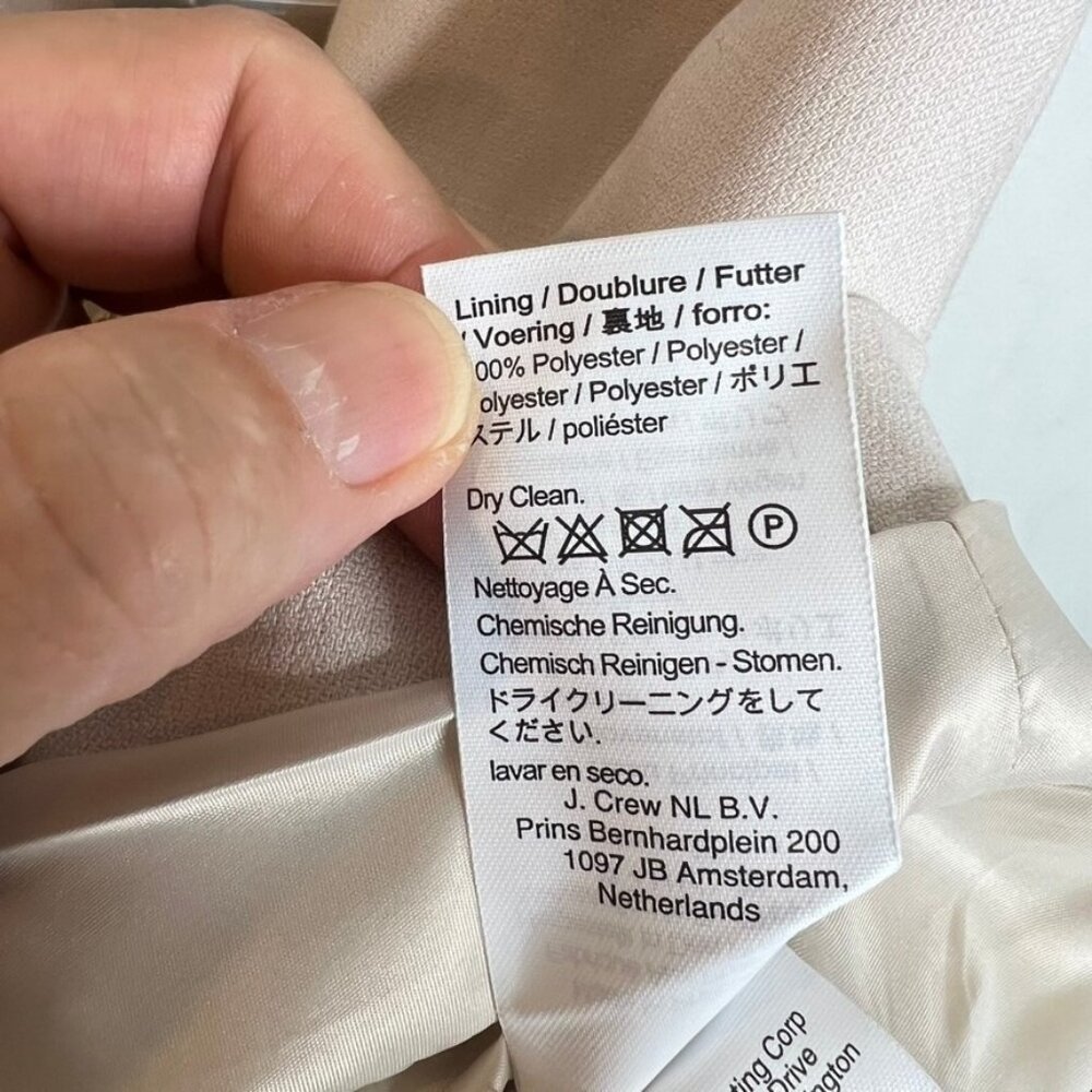 J.Crew $198 Slim-Fit Vest Italian City Wool Blend Pale Bone Size 8 BT536 - Picture 2 of 5